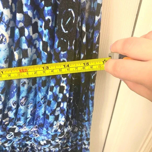 Spense Plus Size Blue Sleeveless V Neck Dress - Picture 5 of 8